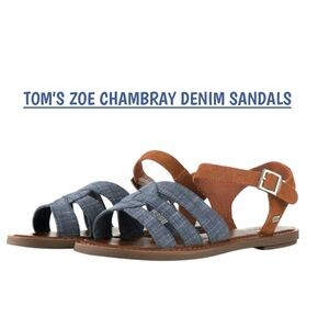 ‼️TOM’S ZOE CHAMBRAY DENIM SANDALS